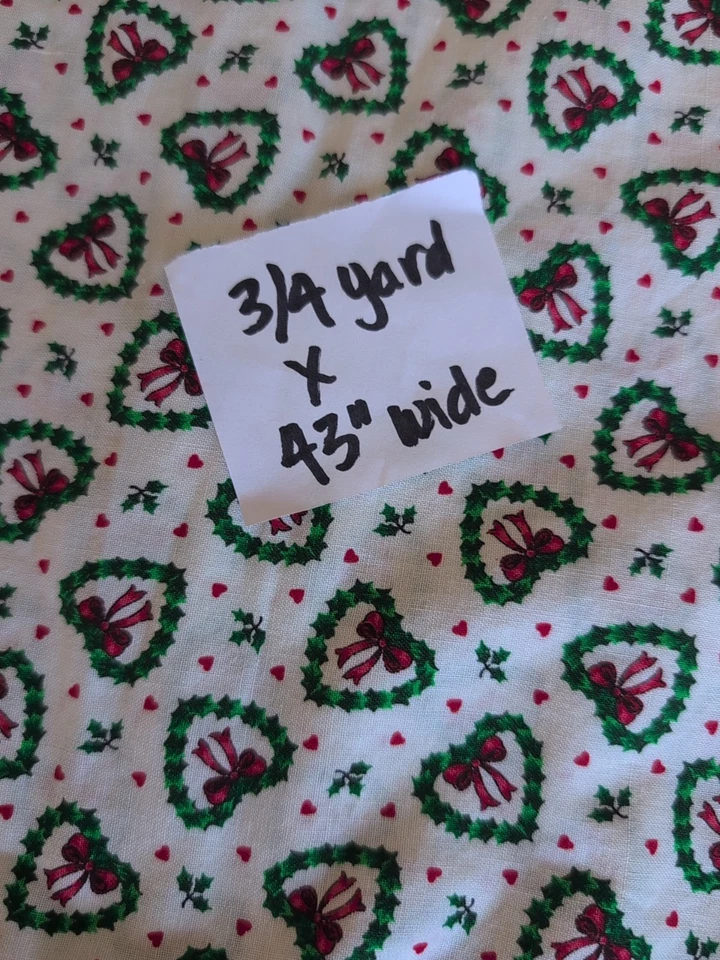 Vintage Sewing Fabric VIP Cranston Christmas  3/4 yd x 43 Wide Pre Shrunk - Image 3 of 4