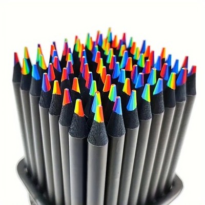 12-48 Stück Regenbogen Stifte Set | 7 Farben Kunst Zeichnen & Ausmalen Geschenk