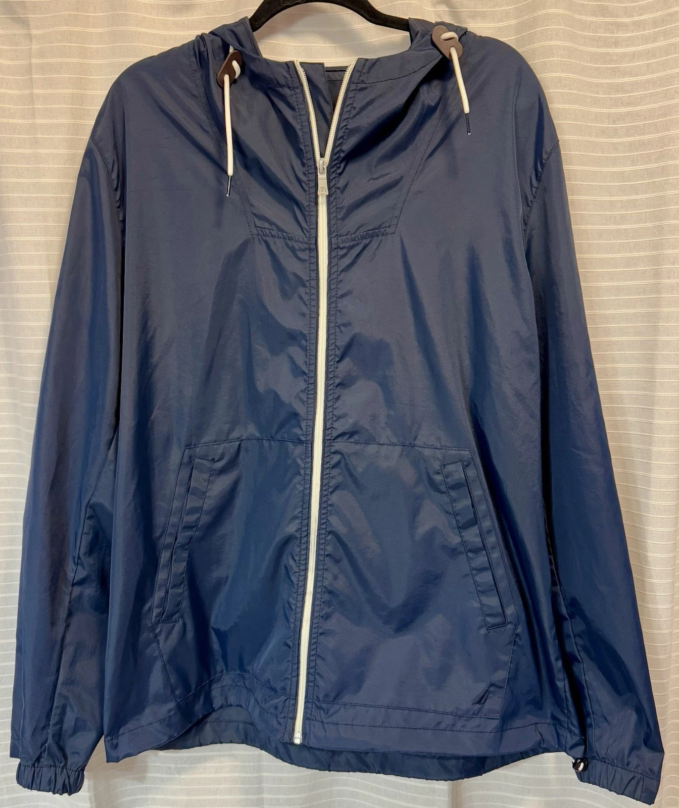 Nautica Men’s Navy Blue Raincoat Windbreaker XL
