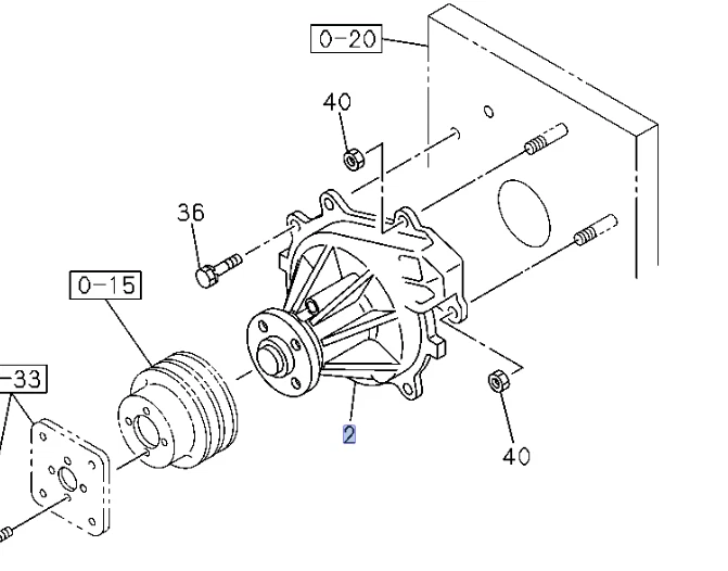 Bomba de agua para ISUZU NPR NPR-HD NQR 4HF1 4.3L 4HG1T 4.6L 4HE1 4.8L 98-04 Foto 2 de 4