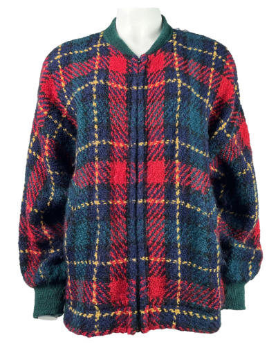 Vtg BOYNE VALLEY Weavers Ireland L XL Plaid Wool … - image 1