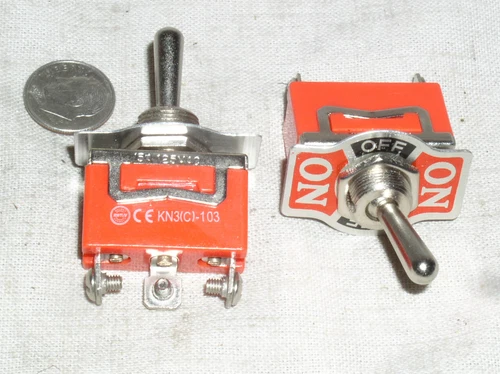 TWO 2 SPDT ON-OFF-ON POWER TOGGLE SWITCH NO SPRING ACTION 15 A AMP 15A USA SHIP