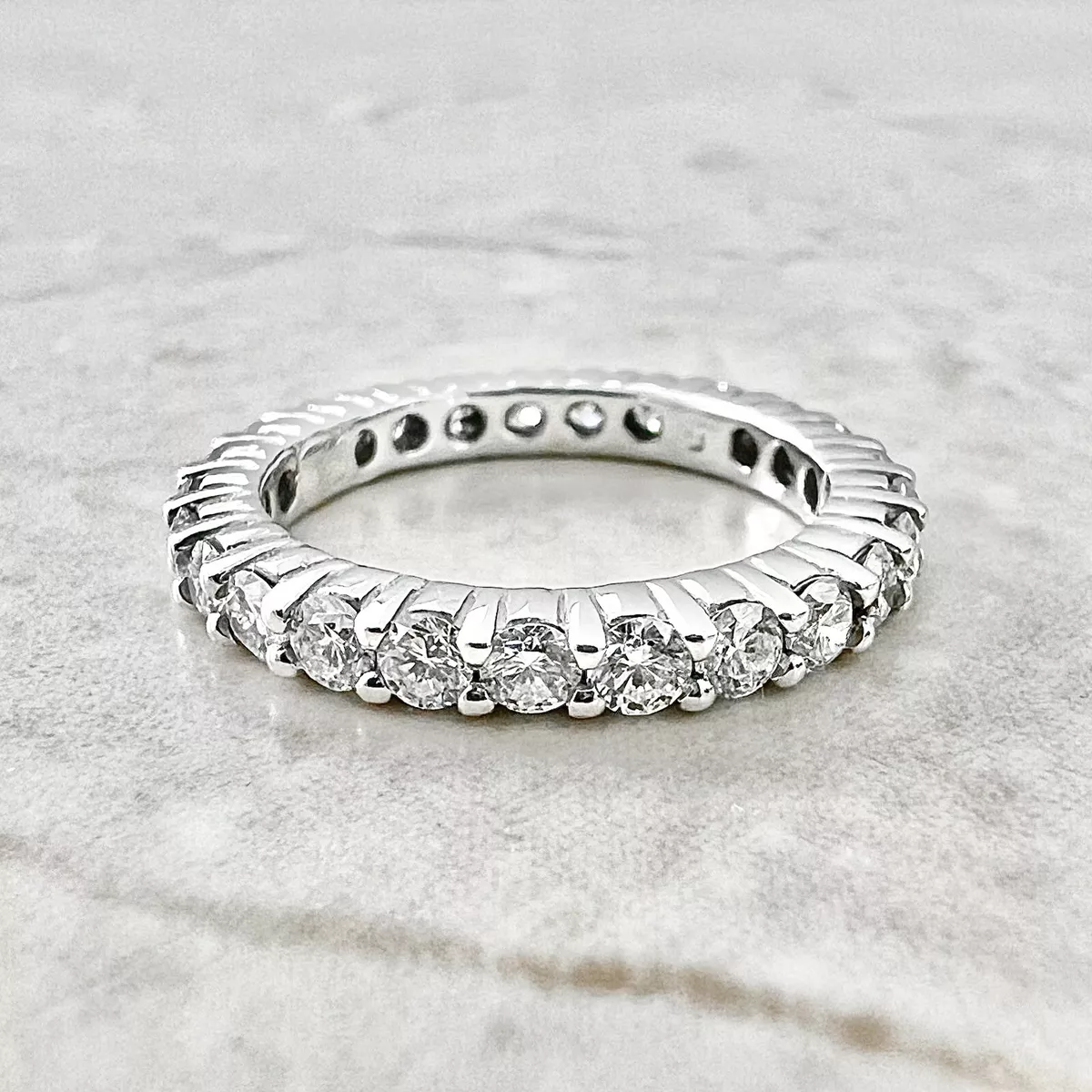 14K White Gold Diamond Eternity Band Ring 1.50 CTTW Eternity Ring