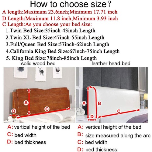 Luxury Thicken Headboard Cover Soft Bed Head Back Decor Protector Slipcover - Picture 10 of 16