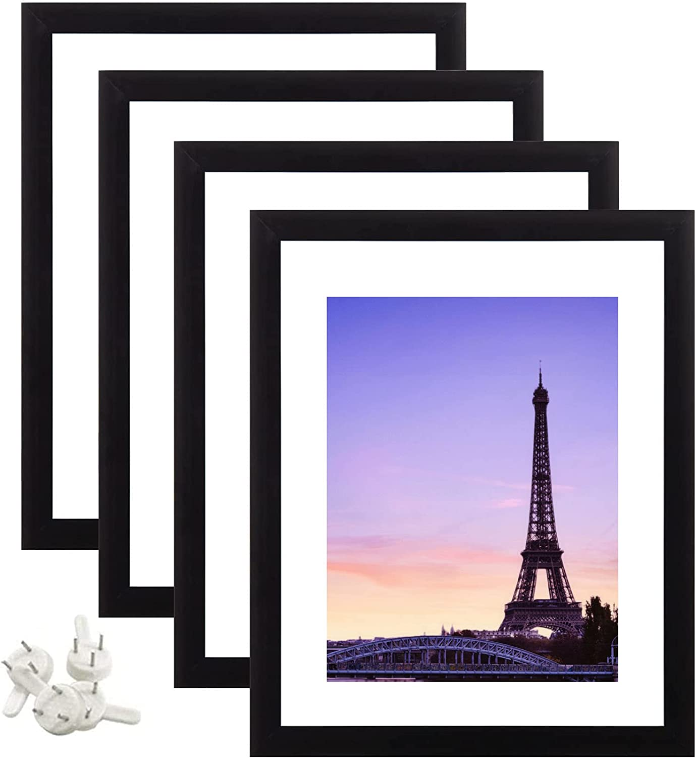 8X10 Picture Frame Set of 4, Picture Frames Collage Wall Decor,5X7 with Mat Or