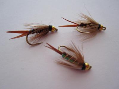 1 DZ IF19-6 BEAD HEAD FLASHBACK PRINCE PHEASANT TAIL SOFT HACKLE, (SIZES) NYMPHS