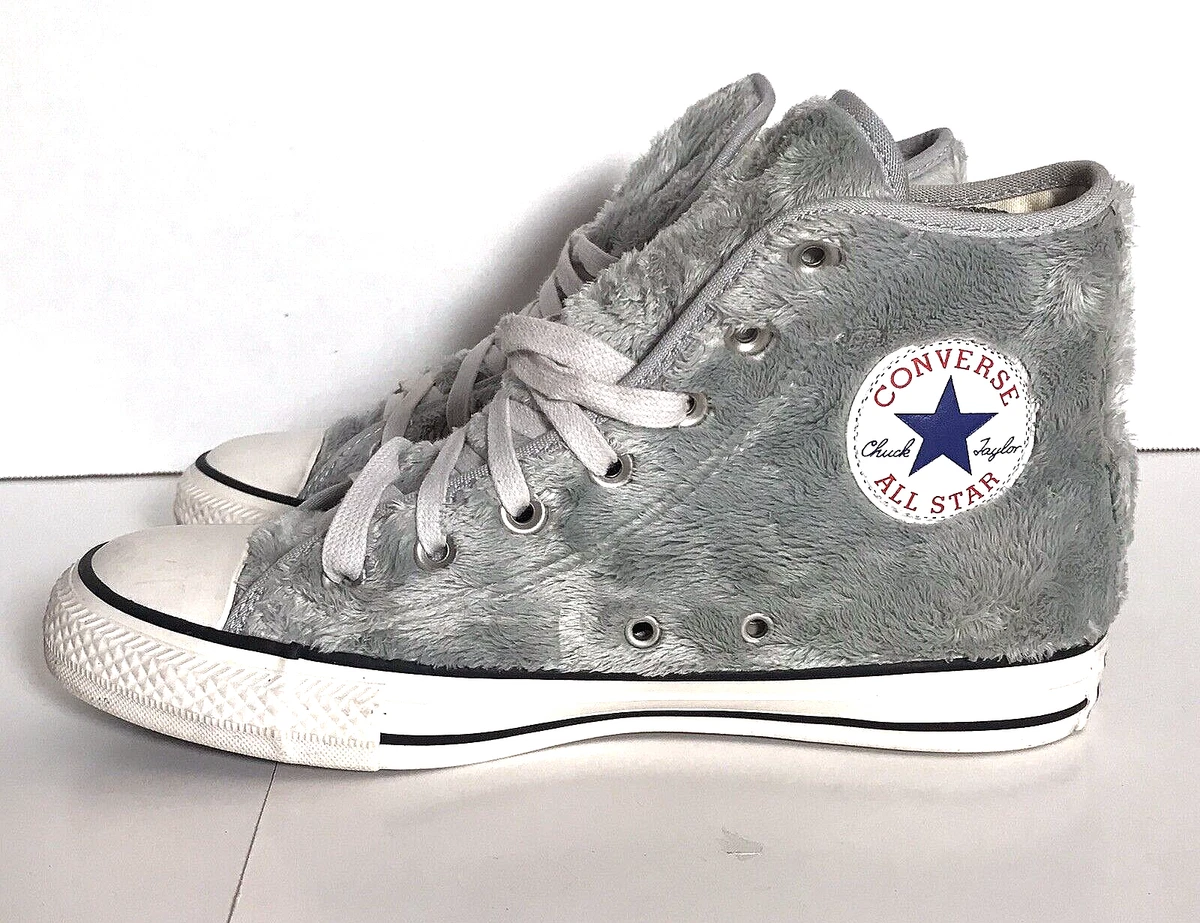 Converse Faux Fur 7 US 37.5 EU High Top Chuck Taylor All Star Gray Fuzzy | eBay