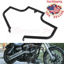 Black Mustache Engine Guard Crash Bar Highway  For Harley Softail FatBoy 2000-17