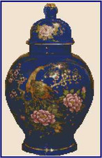 Oriental Royal Blue Jar Counted Cross Stitch Chart No.25-109