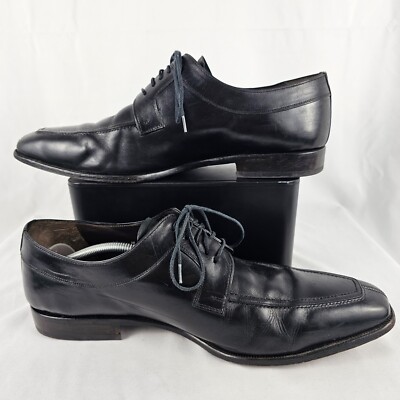 MEZLAN HUNDLEY II Black Leather Apron Split Toe Oxfords  display picture 3