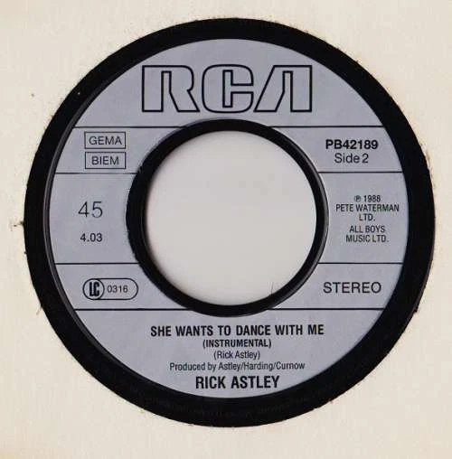 Rick Astley - She Wants To Dance With Me 7" Single Vinyl Schallpl - Bild 4 von 4