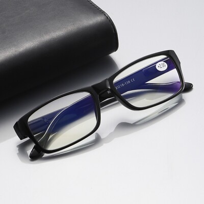 Half Moon Reading Glasses Anti Blue Light UV, Half Frame Semi Lens Slim Spring Hinge Readers With Case For Men Women