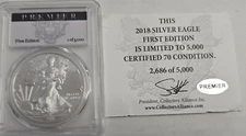 2018 1oz American Silver Eagle Premier First Edition PCGS MS70