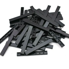 TCM BRICKS Black 1x8 Tile Flat Smooth Finish X25 Compatible Parts 