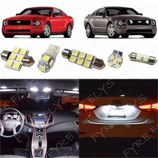 5x White LED lights interior package kit for 2005-2009 Ford Mustang FM1W