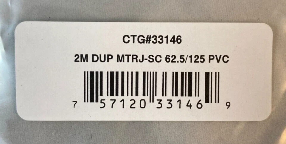 CablesToGo SC-MTRJ multimode duplex MMF 2M (6.56ft) 62.5/125 fiber optic patch - Image 2 of 4