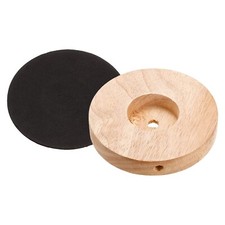 PATIKIL 120mm Wooden Lamp Base, 1 Pack Circular Solid Wooden Base Wood Desk L...