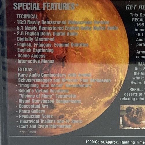 Total Recall 1990 DVD Special Edition Arnold Schwarzenegger NEW - Picture 5 of 12