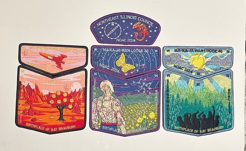 NOAC 2024 OA BSA PATCHES MA-KA-JA-WAN LODGE FANTASY THEME W/ CSP 7-PIECE RARE - Picture 2 of 2