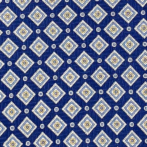 Corbata azul Brooks Brothers Makers - azul beige cuadrados círculos patrón corbata de seda - Imagen 7 de 12