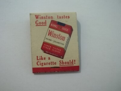winston king size cigarettes Matchbook Full Winston King Size Filter Cigarettes R.J. Reynolds Tobacco Co  #269