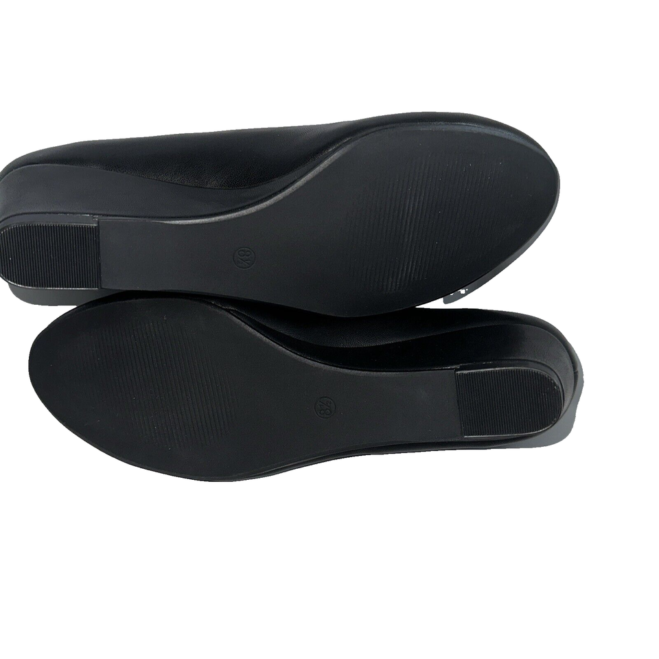 Mysoft Women Size 8.5 M Black 2" Wedge Heels Pumps Closed Toe Dress