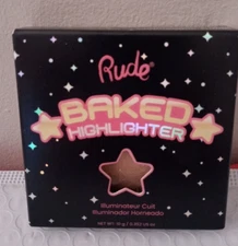 RUDE COSMETICS BAKED HIGHLIGHTER 0.352 oz *Champagne Sparks* NIB + Free 🎁