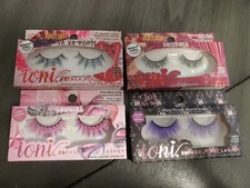 NEW Ioni Eyelashes Burlesque VaVa Voom Cowgirl Purple Pink Gem Stones Beauty 4pk