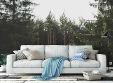 3D Green Forest Self-adhesive Removable Wallpaper Murals Wall Sticker 70