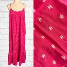 ASOS Hot Pink Maxi Dress Spaghetti Straps Low Back by Accessorize Sz L Ruffle