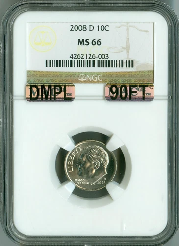2008 D NGC MS66 MAC DMPL, 90% FT Roosevelt Dime, Low Pop, Blast White, Rare!