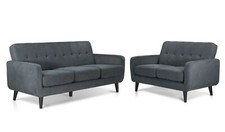 Olso Charcoal Grey Fabric Sofas 3 seater, 2 Seater & Chairs. Compact Sofas.