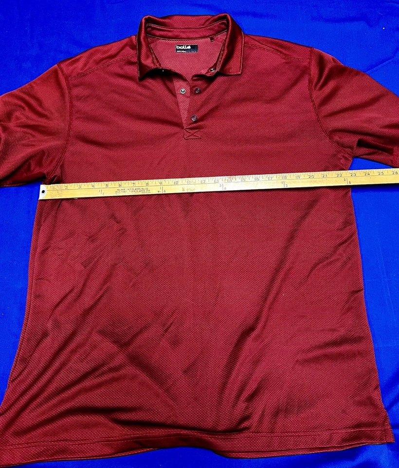Polo Bolle Golf Para Hombre Manga Corta Borgoña Texturizado Talla XL Foto 2 de 4