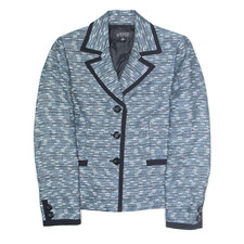 Kasper Womens Blazer Jacket Blue S
