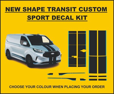 NEW SHAPE Ford Transit Custom Sport Graphics Kit  Decals SWB