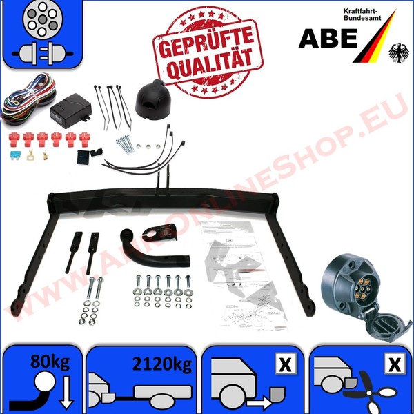 AnhäNgerkupplung + ES7 FüR Ford Mondeo IV Stufenheck 07- AnhäNgevorrichtung AHK-image