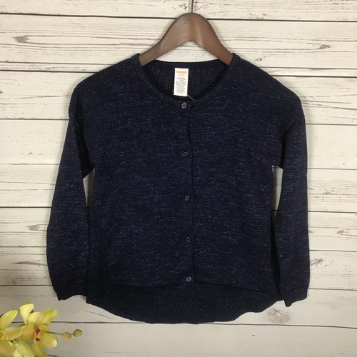 NWOT Gymboree Blue Sparkle Button Down High Low Hem Sweater Girls Medium 7-8 - Picture 2 of 4