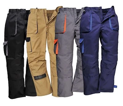 Mens combat Trousers Knee Pad Pockets HalfElastic Waist Work Pants PORTWEST TX11