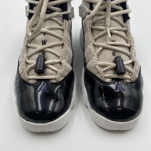 Nike Air Jordan 6 Anillos Negro Entrenadores Talla UK 4.5 Blanco Gimnasio Top Alto 323419-104 - Imagen 3 de 8