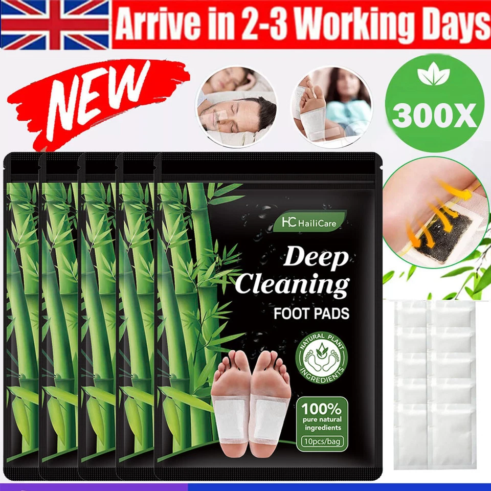 HAILICARE Upto300x Detox Foot Patches Foot Pads Body Toxins Feet Slimming Cleansing Herbal