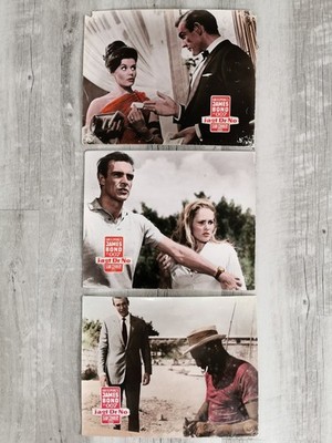 James Bond 007 jagt Dr. No EA Kino-Aushangfotos (3 Stück) handkoloriert