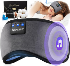 Sleep Mask with Headphones Bluetooth 5.4 Wireless, Sleep Headphones Earphones Ea