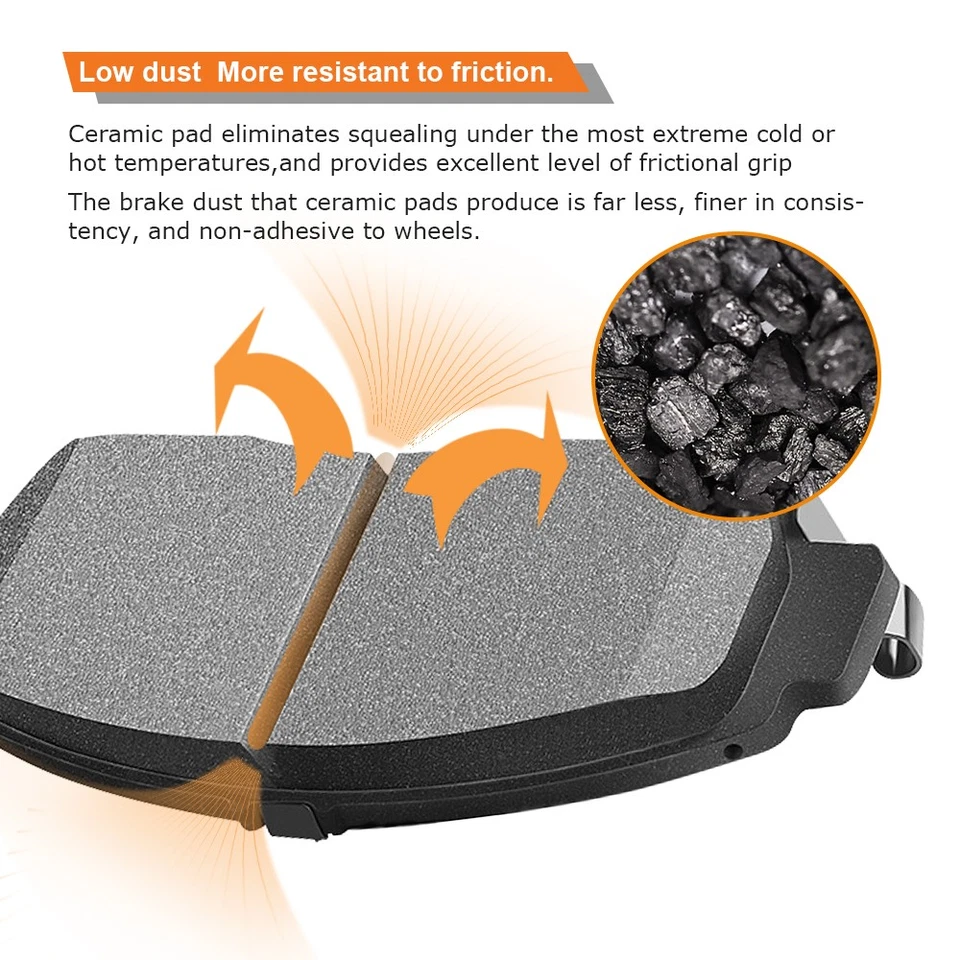 Pastillas de freno delanteras y traseras de cerámica para Infiniti G37 2013 2012 2011-2009 AWD sedán Foto 2 de 4