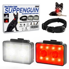 Rechargeable Dog Collar Lights, SUPPENGUIN 3 4 Modes Dog Lights Clip on for N...