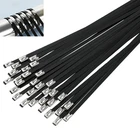 Metal Zip Ties Black Stainless Steel Heavy Duty Self-Locking Cable Ties 100PCS