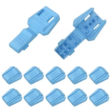 0.5" Zipper Pull Cord Lock, Plastic Shoe Lace End Clips, 12 Pack Sky Blue