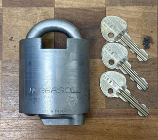 Ingersoll Padlock with 3 Keys; Tested Working