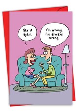 1 Funny Valentine's Day Greeting Card w/Envelope - I am Wrong NobleWorks 2011
