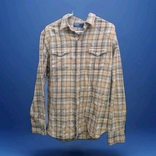 Polo Ralph Lauren XL Western Plaid shirt Brown Country cowboy Flannel Pearl Snap