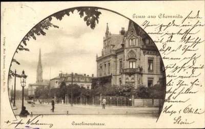 Postcard Chemnitz in Saxony, Carolinenstraße - 11017826